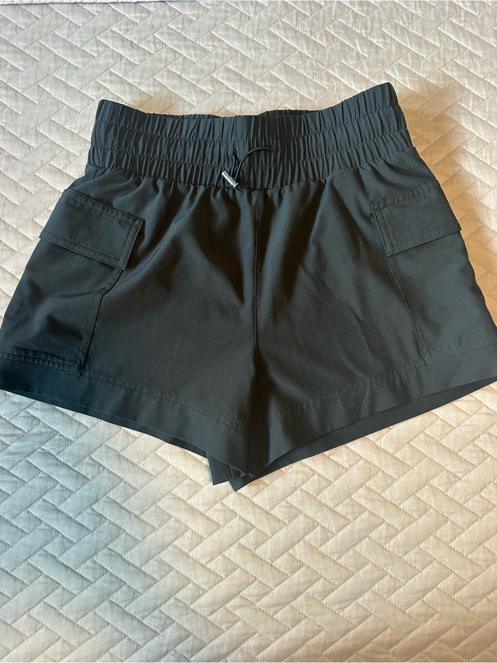 Abercrombie & Fitch Black Elastic-Waist Athletic Shorts